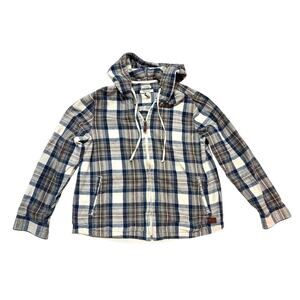 L.L. Bean Women's Petite Medium Hoodie Plaid Flannel Shacket / Shirt